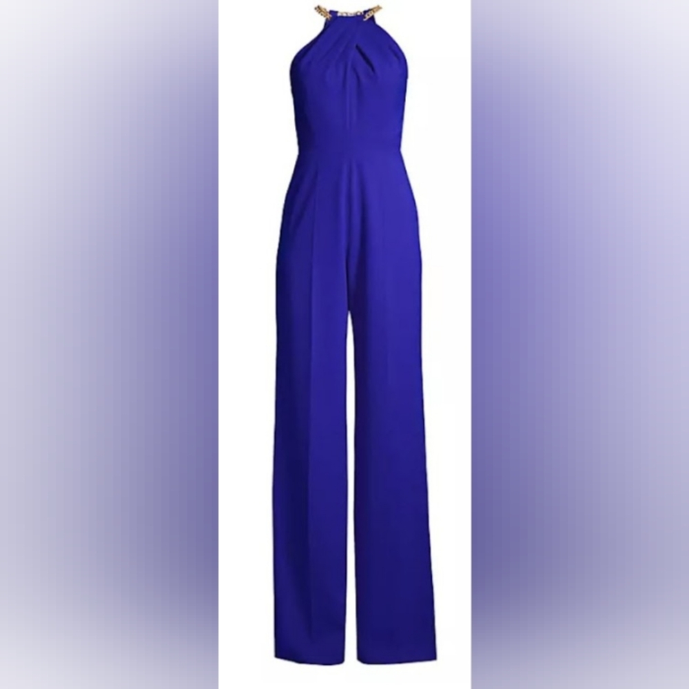 JAY GODFREY Blue Wide-Leg Jumpsuit